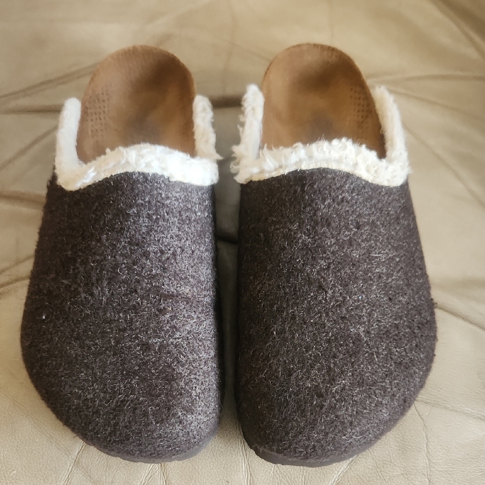 Birkenstock Birki's Brownish Charcoal Grey Wool Mules 37 W's 6